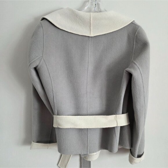BANANA REPUBLIC | Wool wrap Jacket Gray Cream Sz L - Picture 3 of 6